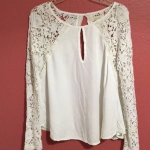 Angl White Lace Blouse SZ S